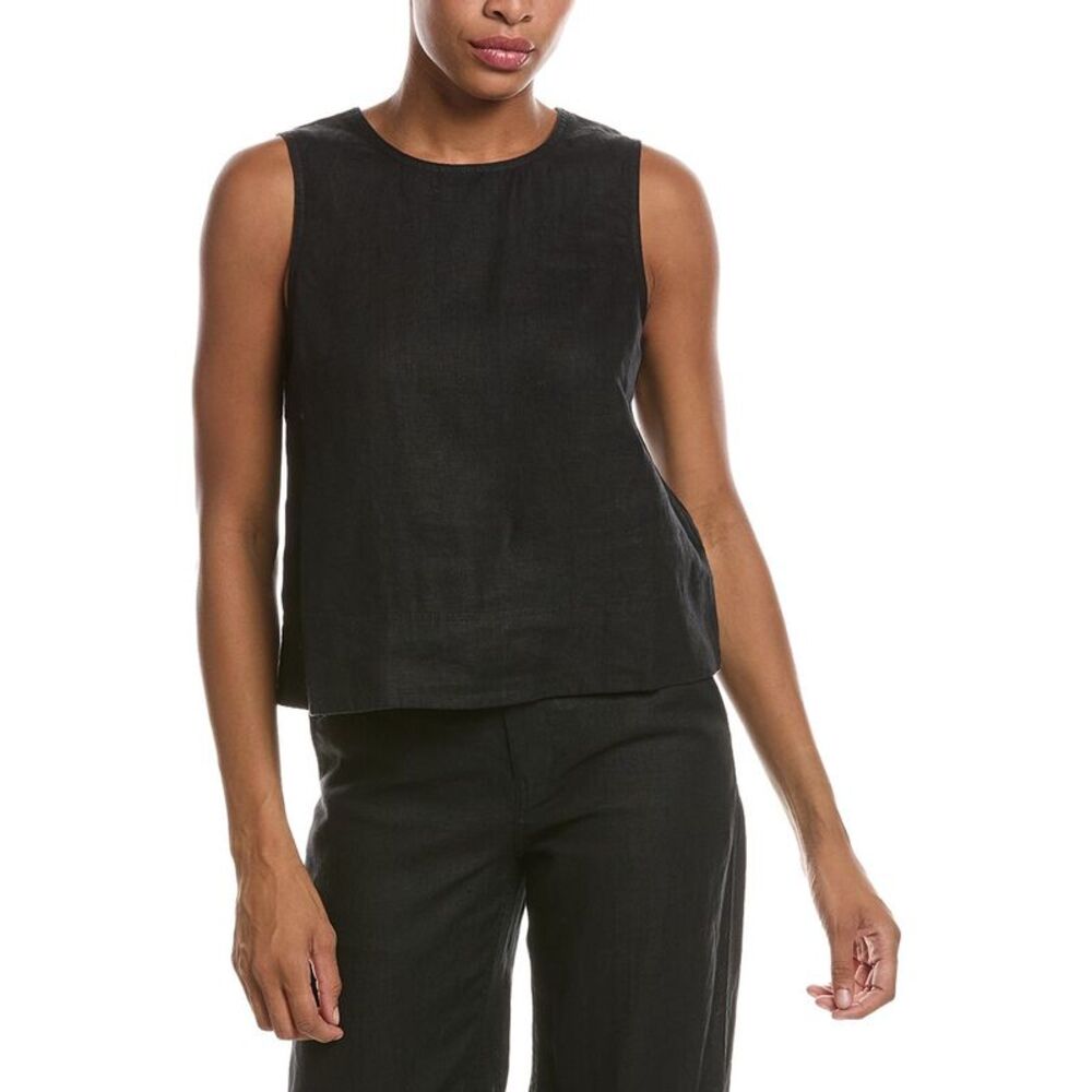 Madewell Womens Linen Shell Top, Black